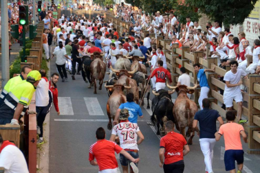 Procesión en honor a Santa Ana y segundo encierro en el tercer día de las fiestas de Tudela 2018 (26 de julio)