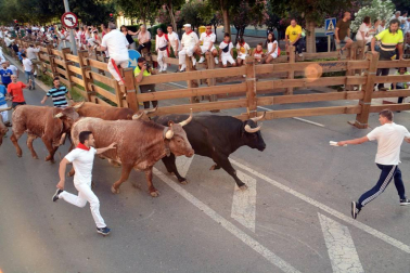 Fotos del encierro del cuarto día de las fiestas de Tudela, homenajes y pasacalles. 27 de julio de 2018