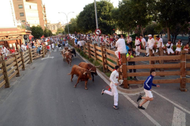Fotos del encierro del cuarto día de las fiestas de Tudela, homenajes y pasacalles. 27 de julio de 2018