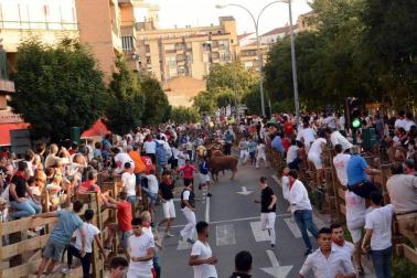 Fotos del encierro del cuarto día de las fiestas de Tudela, homenajes y pasacalles. 27 de julio de 2018