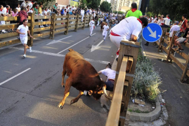 Fotos del encierro del cuarto día de las fiestas de Tudela, homenajes y pasacalles. 27 de julio de 2018