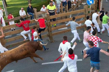 Fotos del encierro del cuarto día de las fiestas de Tudela, homenajes y pasacalles. 27 de julio de 2018