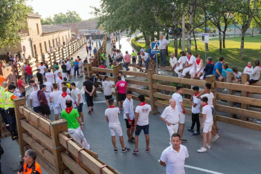 Fotos del encierro del cuarto día de las fiestas de Tudela, homenajes y pasacalles. 27 de julio de 2018