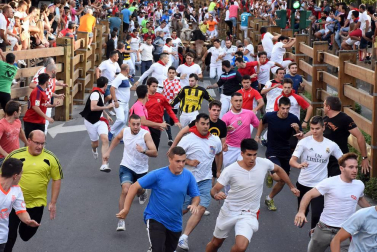 Fotos del encierro y la gigantada del quinto día de las fiestas de Tudela 2018, 28 de julio.