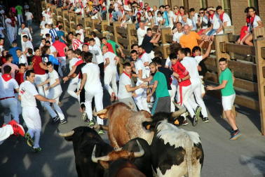 Fotos del encierro y la gigantada del quinto día de las fiestas de Tudela 2018, 28 de julio.