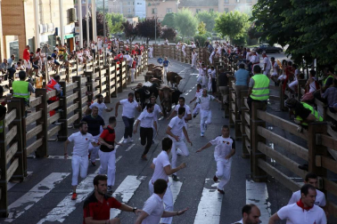 Fotos del encierro y la gigantada del quinto día de las fiestas de Tudela 2018, 28 de julio.