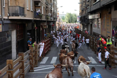 Fotos del encierro y la gigantada del quinto día de las fiestas de Tudela 2018, 28 de julio.