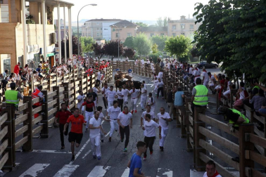 Fotos del encierro y la gigantada del quinto día de las fiestas de Tudela 2018, 28 de julio.