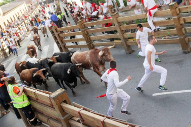 Fotos del encierro y la gigantada del quinto día de las fiestas de Tudela 2018, 28 de julio.