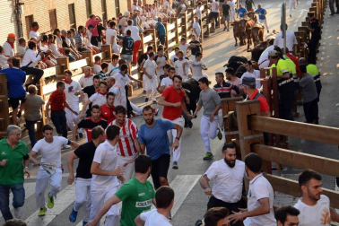 Fotos del encierro, pasacalles, homenaje al tudelano adoptivo, feria de alimentos artesanos y concurso de recortadores del sexto día de las fiestas de Tudela 2018, 29 de julio