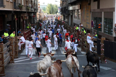 Fotos del encierro, pasacalles, homenaje al tudelano adoptivo, feria de alimentos artesanos y concurso de recortadores del sexto día de las fiestas de Tudela 2018, 29 de julio