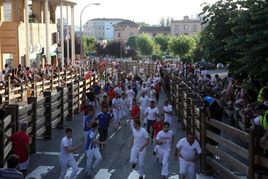 Fotos del encierro, pasacalles, homenaje al tudelano adoptivo, feria de alimentos artesanos y concurso de recortadores del sexto día de las fiestas de Tudela 2018, 29 de julio