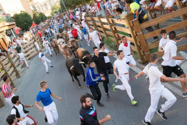 Fotos del encierro, despedida de gigantes, paellada popular y encierro infantil del último día de las fiestas de Tudela 2018, 29 de julio.