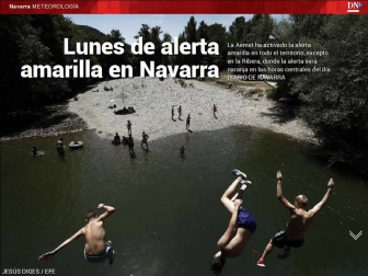 Además, la ola de calor toca techo este lunes en Navarra.