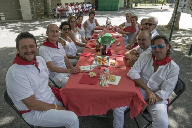 Imágenes de las Fiestas de Estella que comprenden: la verbena de plaza de los Fueros, homenaje a los mayores, bombada, Gorgorito, comidas de Quintos en el paseo de los Llanos, baile de la era y popurri estellés.