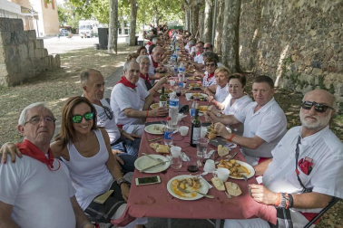 Imágenes de las Fiestas de Estella que comprenden: la verbena de plaza de los Fueros, homenaje a los mayores, bombada, Gorgorito, comidas de Quintos en el paseo de los Llanos, baile de la era y popurri estellés.