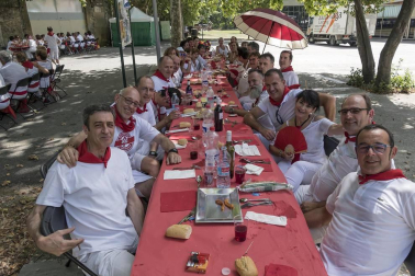 Imágenes de las Fiestas de Estella que comprenden: la verbena de plaza de los Fueros, homenaje a los mayores, bombada, Gorgorito, comidas de Quintos en el paseo de los Llanos, baile de la era y popurri estellés.