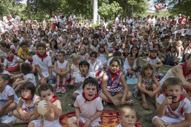 Imágenes de las Fiestas de Estella que comprenden: la verbena de plaza de los Fueros, homenaje a los mayores, bombada, Gorgorito, comidas de Quintos en el paseo de los Llanos, baile de la era y popurri estellés.
