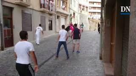Corneado en el encierro de Estella