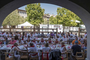 Doctor Deseo abarrotó la plaza de los Fueros en el concierto de la noche del martes; y el miércoles fue el turno de la recepción por parte del Ayuntamiento de los alcaldes de la merindad de Estella, y de la comida solidaria