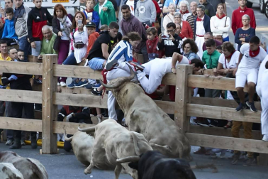 Las vacas de la ganadería Prieto de la Cal, de Huelva, han dejado dos trasladados al CHN, uno por dos cornadas en el muslo derecho.