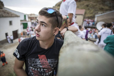 Quinto encierro del Pilón de fiestas de Falces 2018, 16 de agosto con la ganadería Adrián Domínguez, de Funes