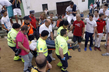 Quinto encierro del Pilón de fiestas de Falces 2018, 16 de agosto con la ganadería Adrián Domínguez, de Funes