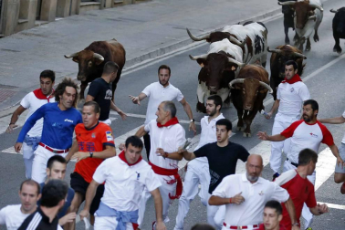 Los toros de Ángel Macua se estrenan en el tercer encierro de fiestas de Tafalla 2018, 17 de agosto