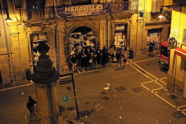 Desalojo del gaztetxe Maravillas, en el Palacio Marqués de Rozalejo, en Pamplona.