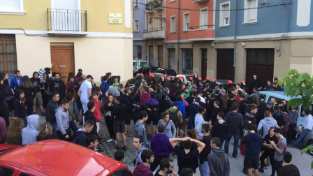 Desalojo del gaztetxe Maravillas, en el Palacio Marqués de Rozalejo, en Pamplona.