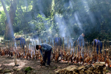 Imágenes del tradicional zikiro jate en Zugarramurdi, banquete que reunió a más de 800 comensales