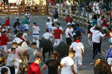 Tafalla finaliza sus fiestas con en último encierro de toros, la despedida de los gigantes, cantos por las calles y un correfoc focarrada