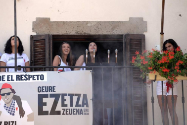 Imágenes del cohete de las fiestas de Barásoain 2018