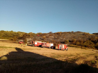 Bomberos forestales de los parques de Cordovilla, Tafalla y Estella y las dos Brigadas de Refuerzo en Incendios Forestales  han acudido a la zona donde se ha extendido el fuego. 