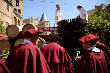 Imágenes de la Fiesta de la Vendimia de Navarra, celebrada en Olite este domingo, 2 de septiembre, y organizada por la Cofradía del Vino de Navarra.