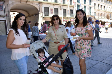 La plaza de los Fueros de Tudela se convirtió en el epicentro de las actividades organizadas con motivo de la segunda edición del Fin de semana del Tomate Feo de Tudela. La mañana del 1 de septiembre los tudelanos pudieron participar en la degustación de salmorejo y tostada de aceite, los Talleres Medioambientales y una exposición de variedades de tomate.