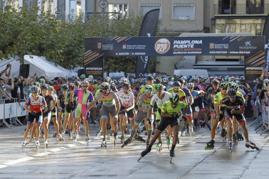 Galería de imágenes de la P2P, la maratón de patinaje entre Puente la Reina y Pamplona