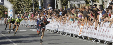 Galería de imágenes de la P2P, la maratón de patinaje entre Puente la Reina y Pamplona