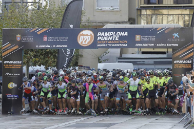 Galería de imágenes de la P2P, la maratón de patinaje entre Puente la Reina y Pamplona
