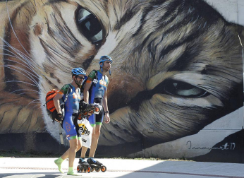 Galería de imágenes de la P2P, la maratón de patinaje entre Puente la Reina y Pamplona