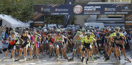 Galería de imágenes de la P2P, la maratón de patinaje entre Puente la Reina y Pamplona