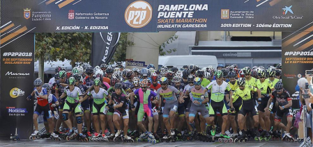 Galería de imágenes de la P2P, la maratón de patinaje entre Puente la Reina y Pamplona