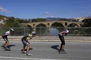 Galería de imágenes de la P2P, la maratón de patinaje entre Puente la Reina y Pamplona