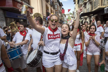 Sangüesa comenzó este martes, 11 de septiembre, con el lanzamiento del cohete, sus fiestas patronales de 2018.