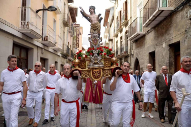 Fotos del encierro y la procesión de las fiestas de Sangüesa, 12 de septiembre de 2018
