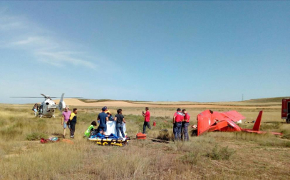 Una persona ha resultado herida, con pronóstico grave, al caer a tierra la avioneta ligera que pilotaba cuando se aproximaba al aeródromo de Agua Salada, en Tudela.