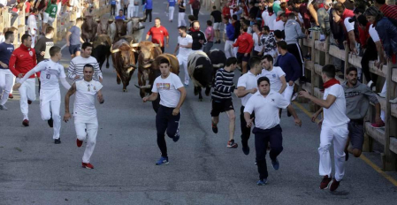 Despedida de los gigantes y encierro en el último día de las fiestas de Sangüesa (17 de septiembre)