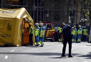 Se ha derrumbado un forjado en la sexta planta durante las obras de rehabilitación del edificio