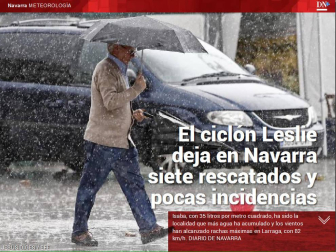 Además, el paso del ciclón 'Leslie'