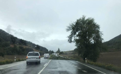 Imágenes de la llegada de los restos del ciclón Leslie a Navarra